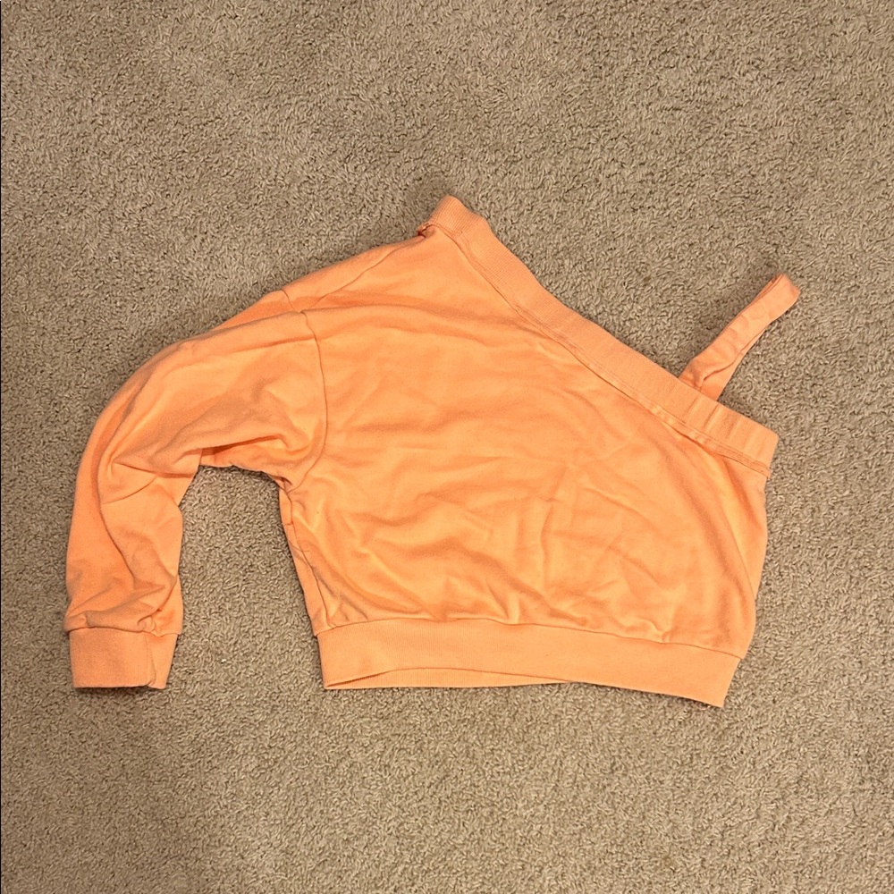 The Vintage Shop Orange Off-Shoulder Sweatshirt
